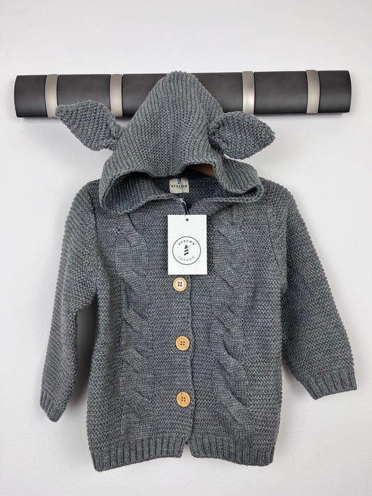 Beacon London Knitted Jacket - Grey-Jackets-Second Snuggle Preloved