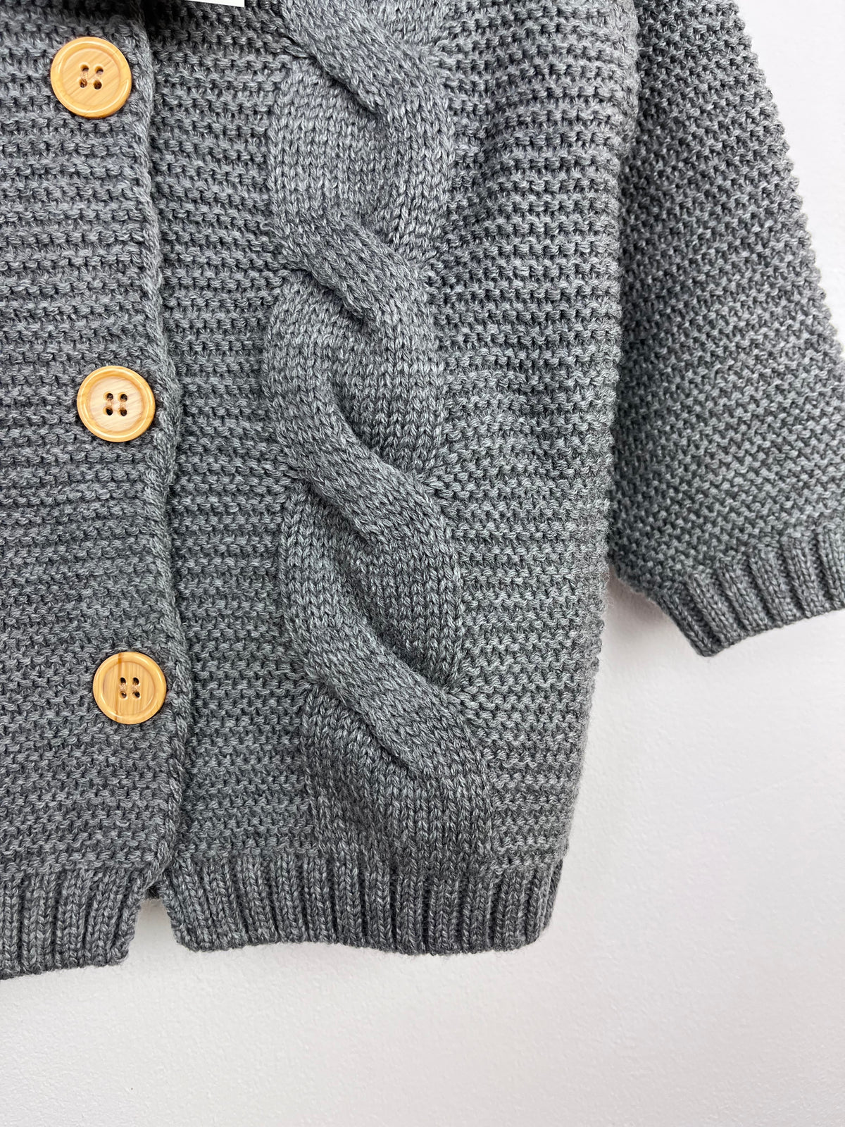 Beacon London Grey Cable Knit Hooded Jacket with Ears-Jackets-Second Snuggle Preloved