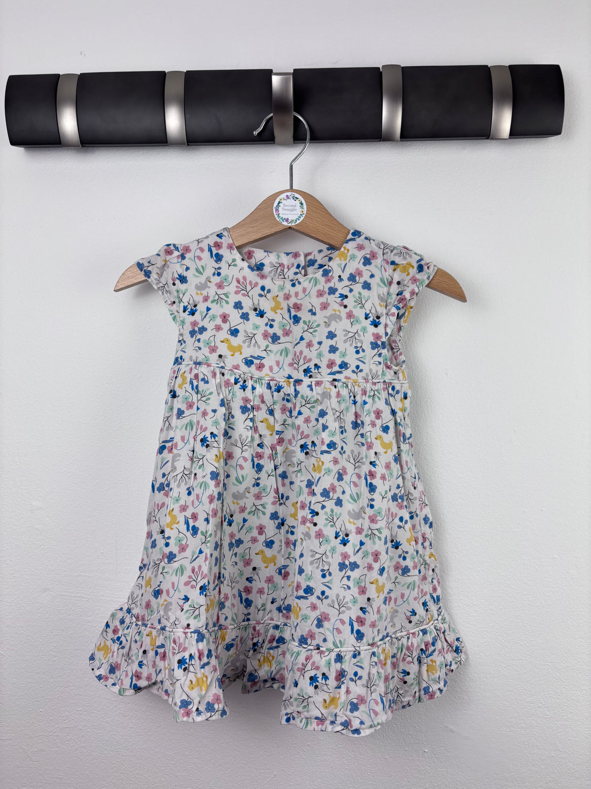 M&S Floral Ruffle Dress 6-9 Months-Dresses-Second Snuggle Preloved