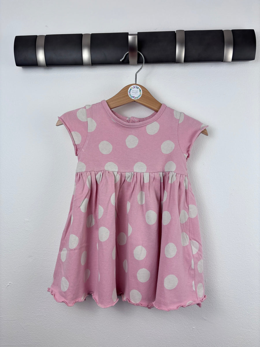 M&S Pink Polka Dot Dress 6-9 Months-Dresses-Second Snuggle Preloved