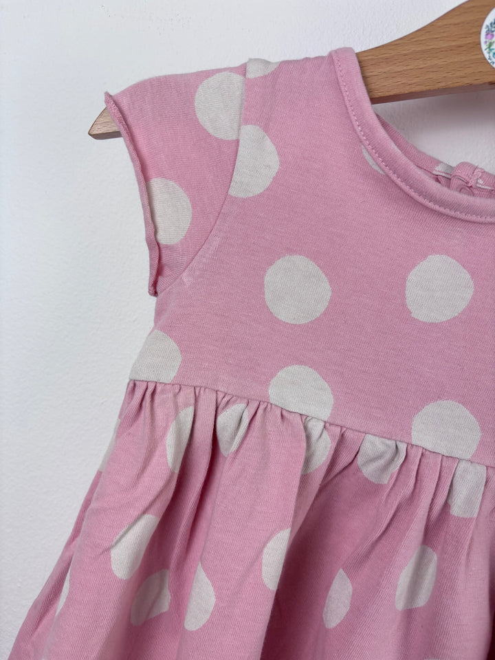 M&S Pink Polka Dot Dress 6-9 Months-Dresses-Second Snuggle Preloved