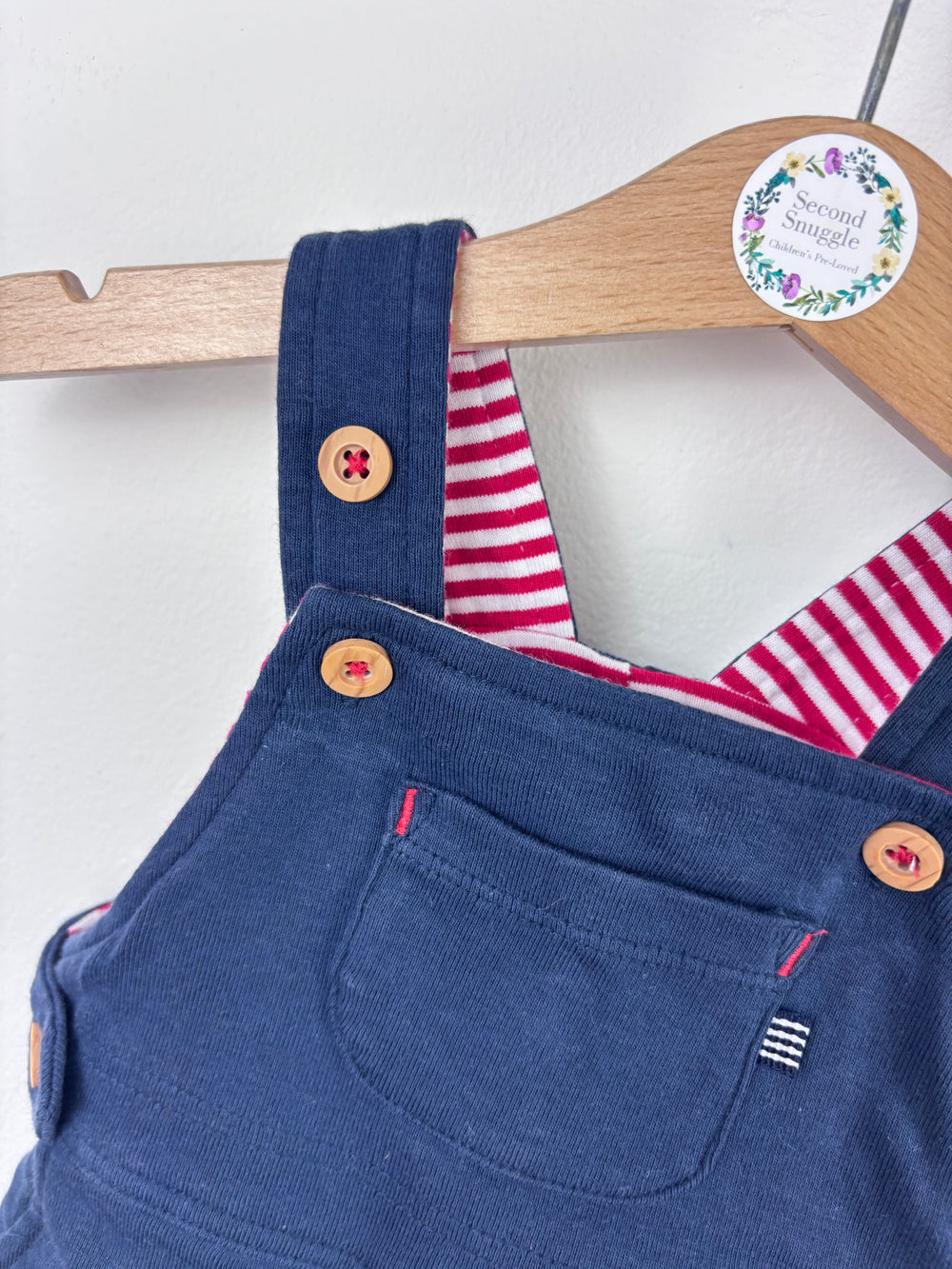 The Little White Company Navy Cord Dungarees 0-3 Months-Dungarees-Second Snuggle Preloved