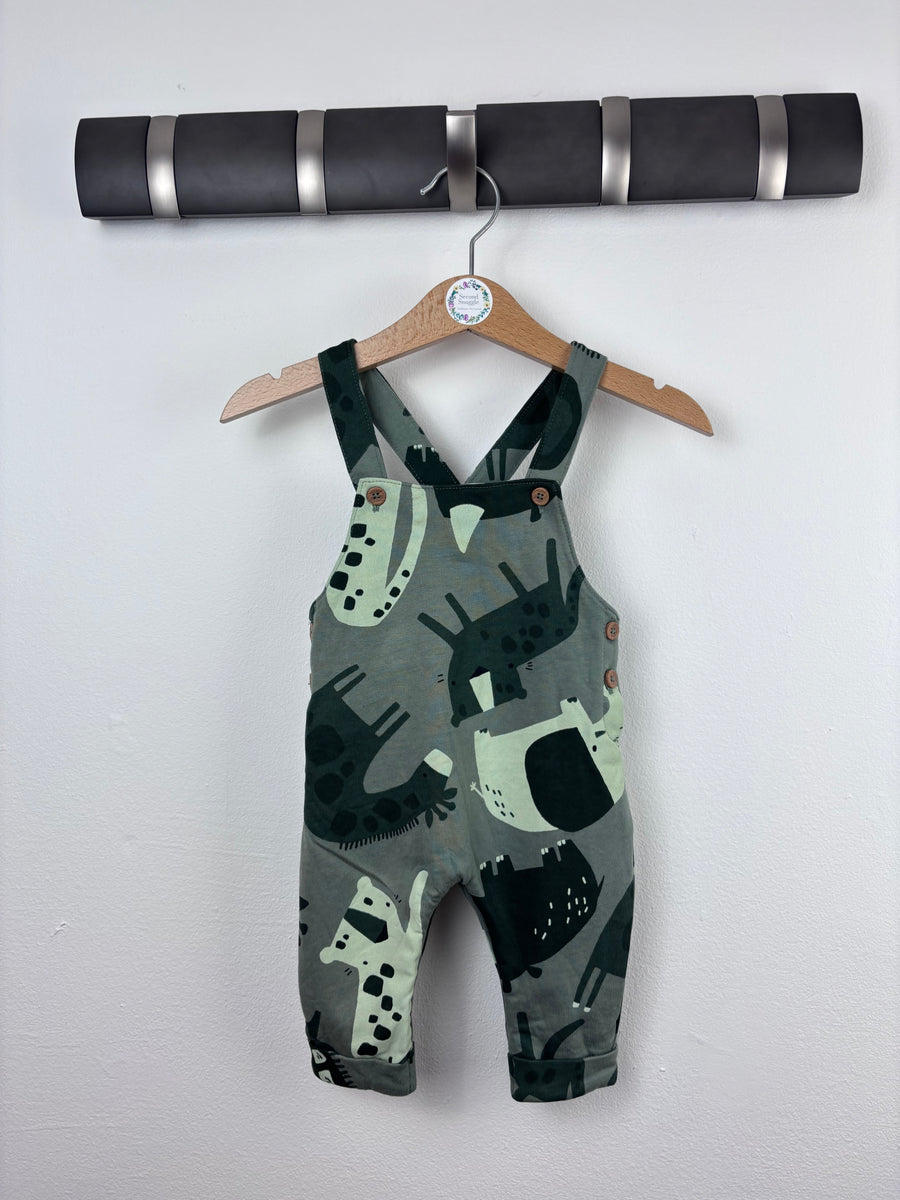 Next Animal Print Dungarees Up to 3 Months-Dungarees-Second Snuggle Preloved