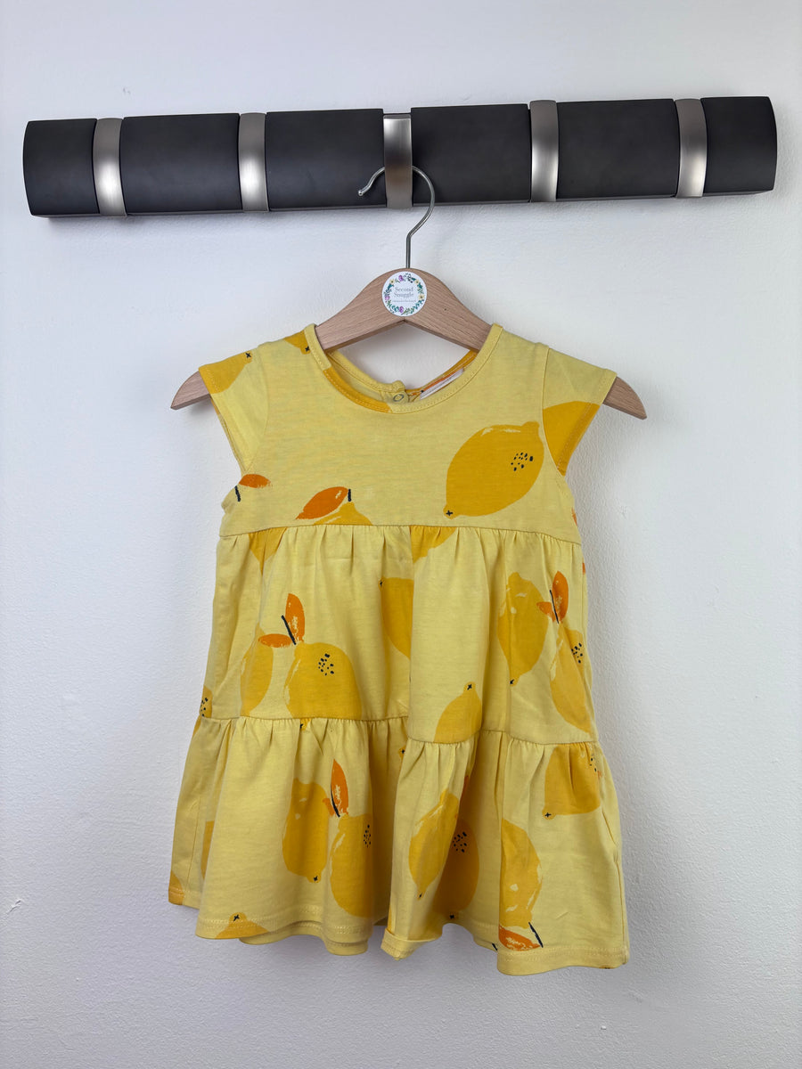 Next Lemon Print Dress 6-9 Months-Dresses-Second Snuggle Preloved