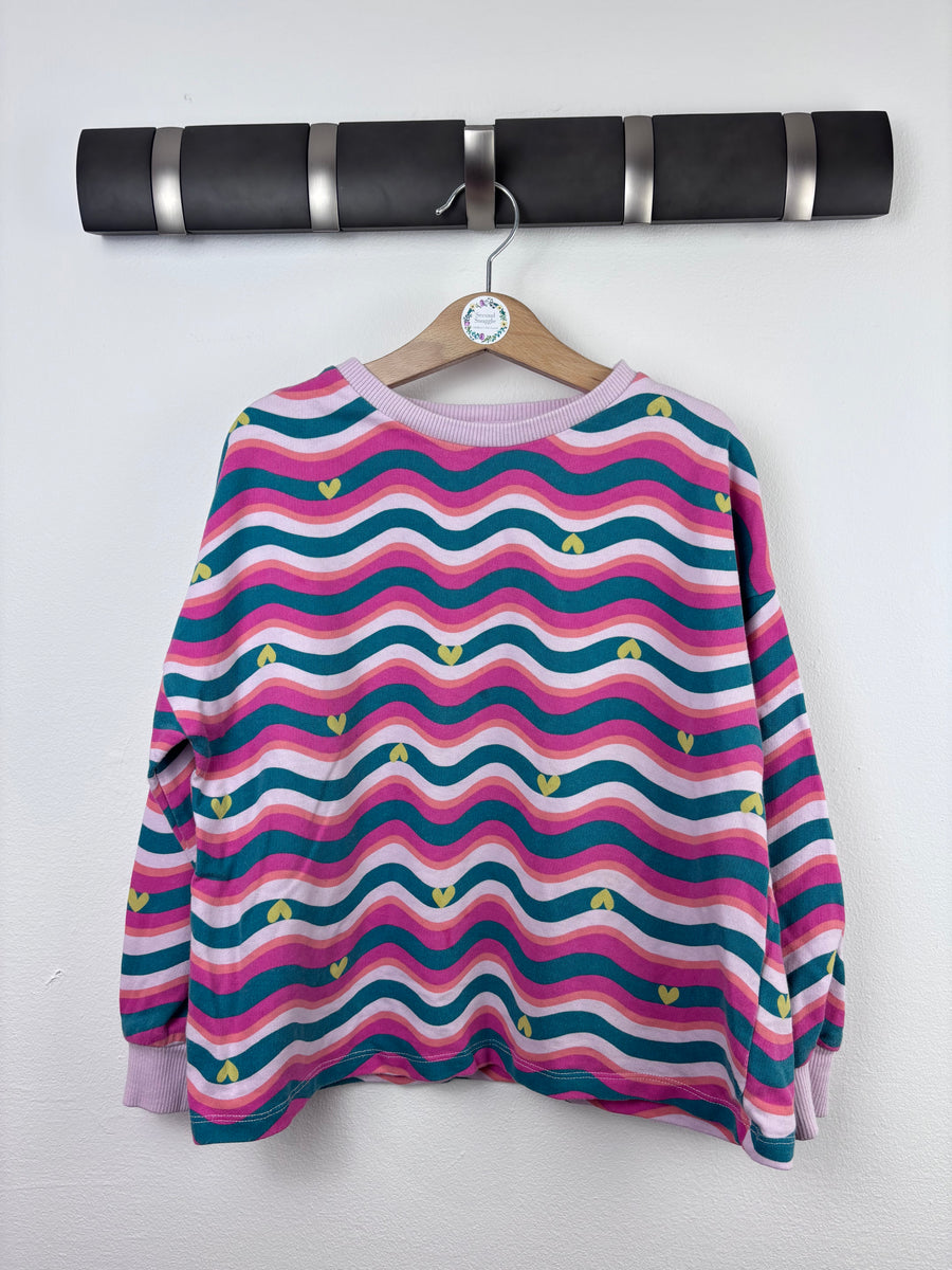 Next Striped Heart Sweatshirt 7 Years-Jumpers-Second Snuggle Preloved