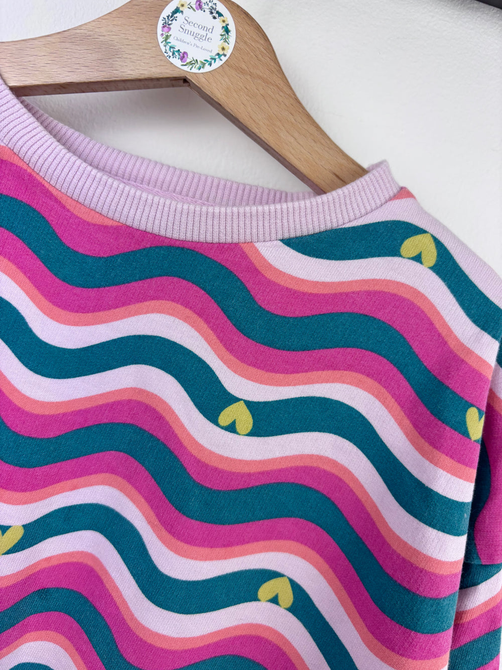 Next Striped Heart Sweatshirt 7 Years-Jumpers-Second Snuggle Preloved