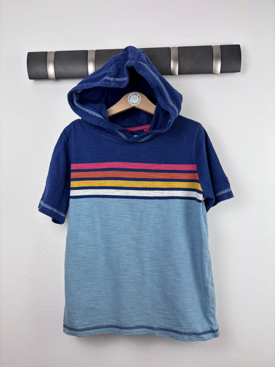Fat Face Striped Hooded T Shirt 7-8 Years-Tops-Second Snuggle Preloved