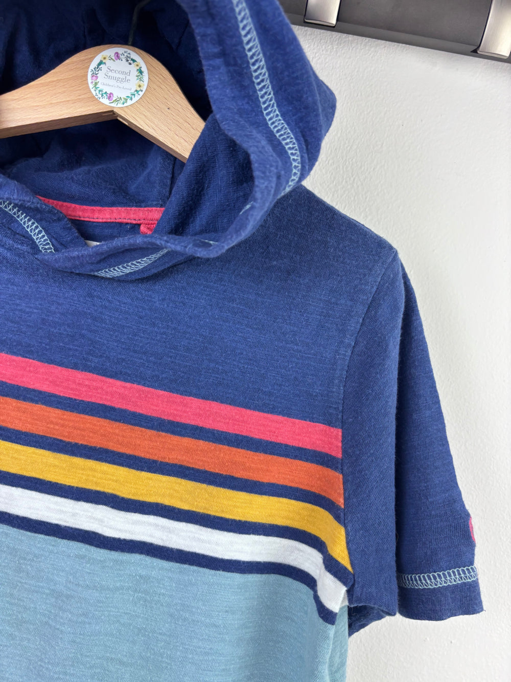 Fat Face Striped Hooded T Shirt 7-8 Years-Tops-Second Snuggle Preloved
