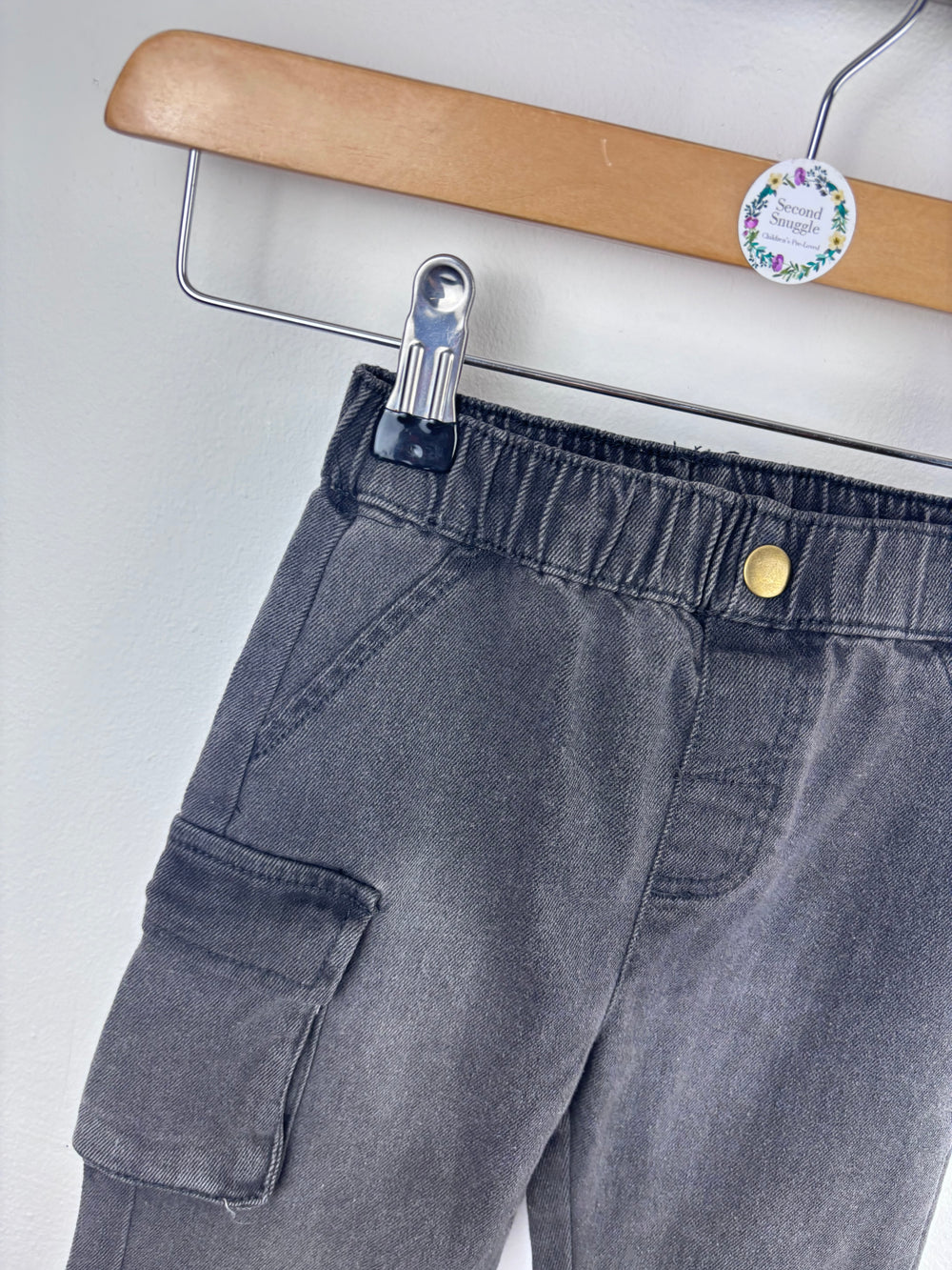 Black/ Grey Cargo Trousers 2 Years-Trousers-Second Snuggle Preloved