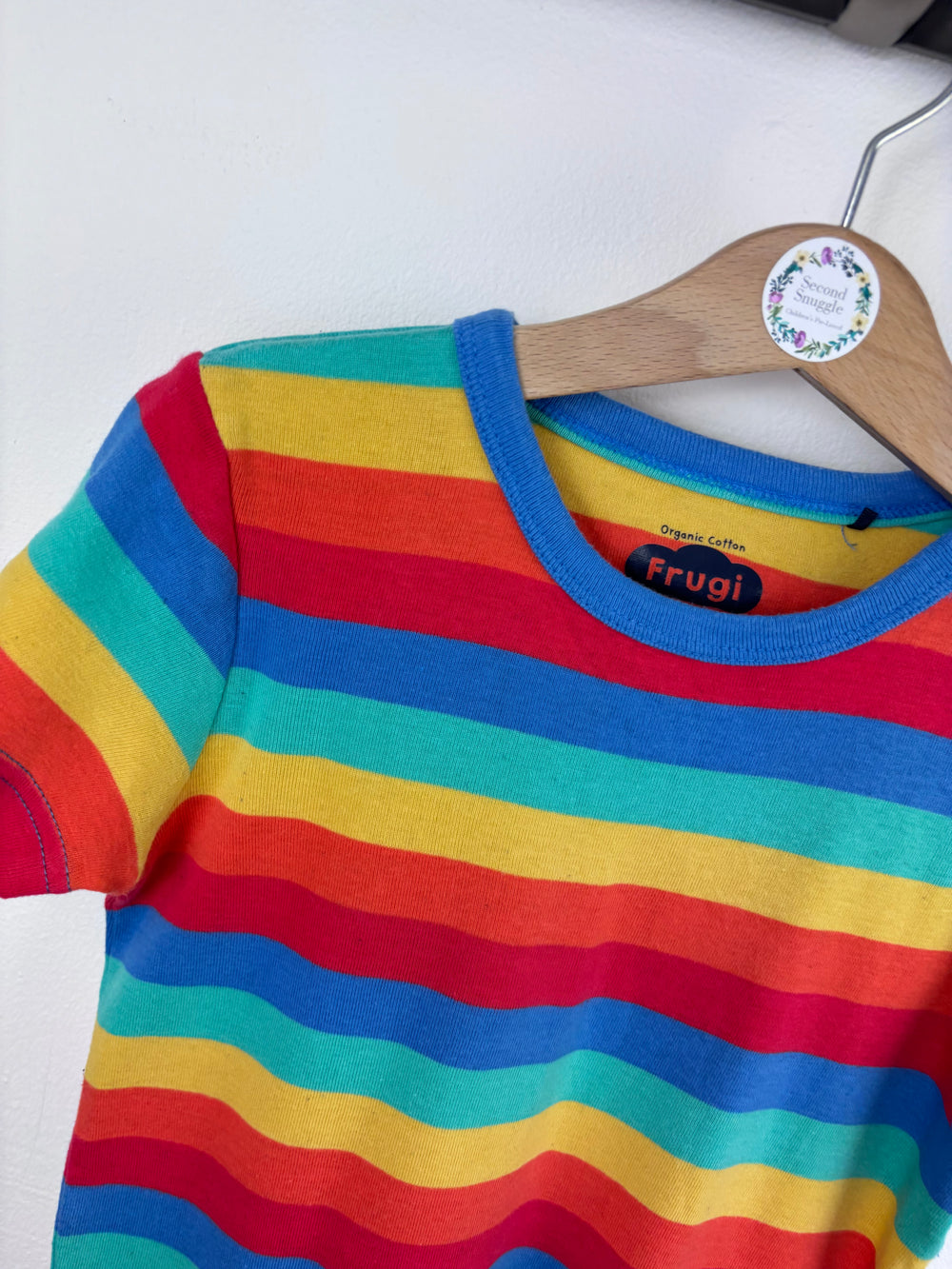 Frugi Rainbow Stripe T Shirt 7-8 Years-Tops-Second Snuggle Preloved