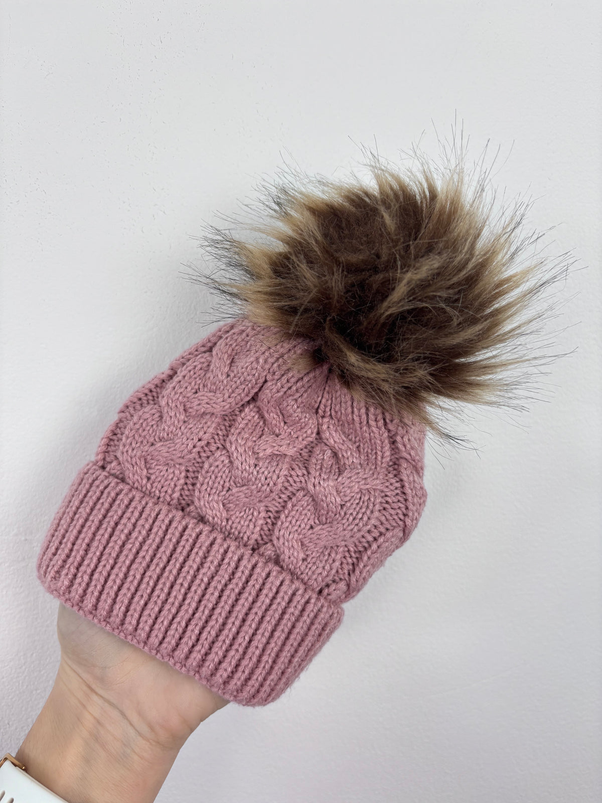 Unbranded Pink Pom Pom Hat 0-3 Months-Hats-Second Snuggle Preloved