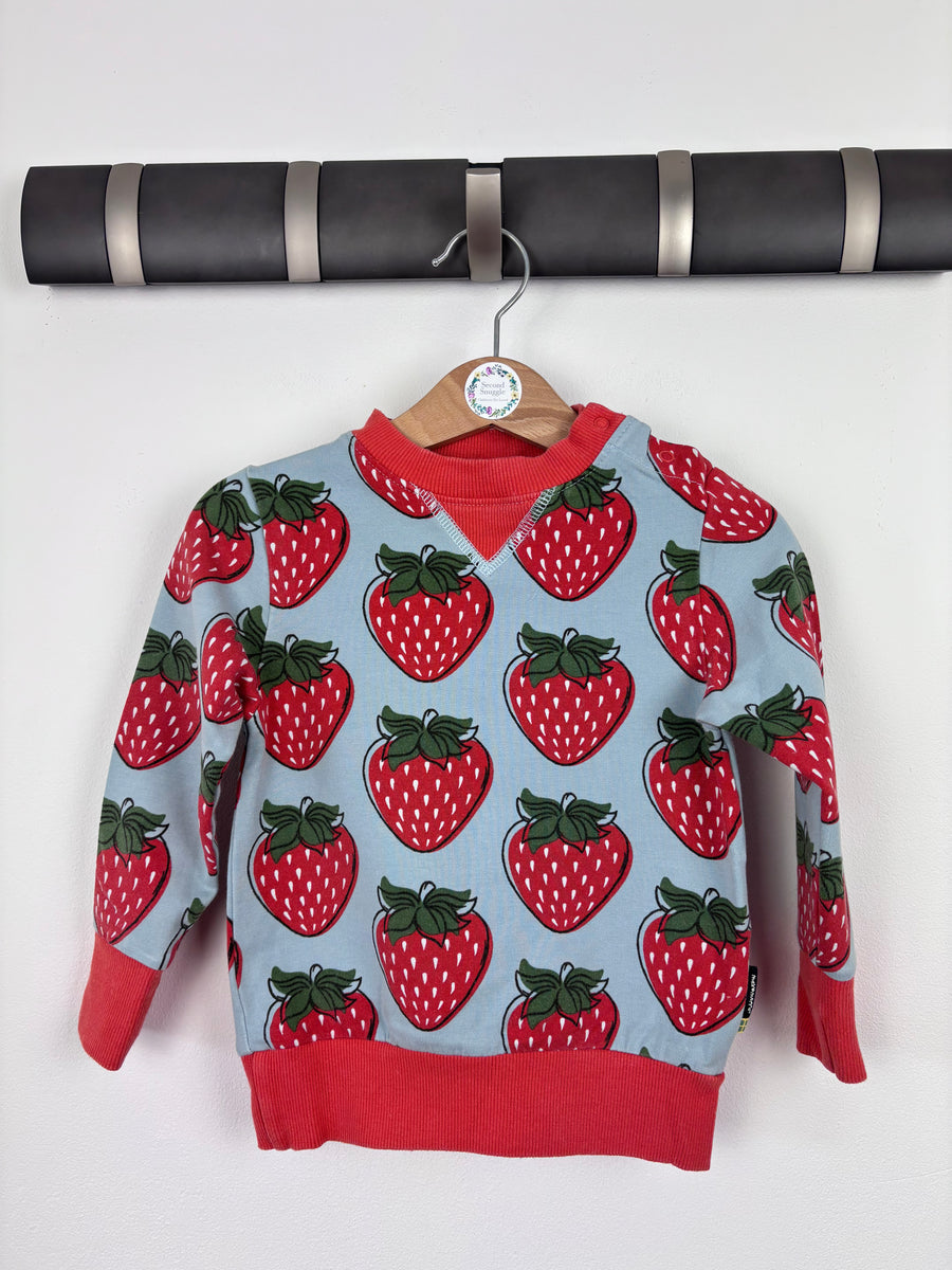 Maxomorra Strawberry Jumper 86/92 (18-24 Months)-Jumpers-Second Snuggle Preloved