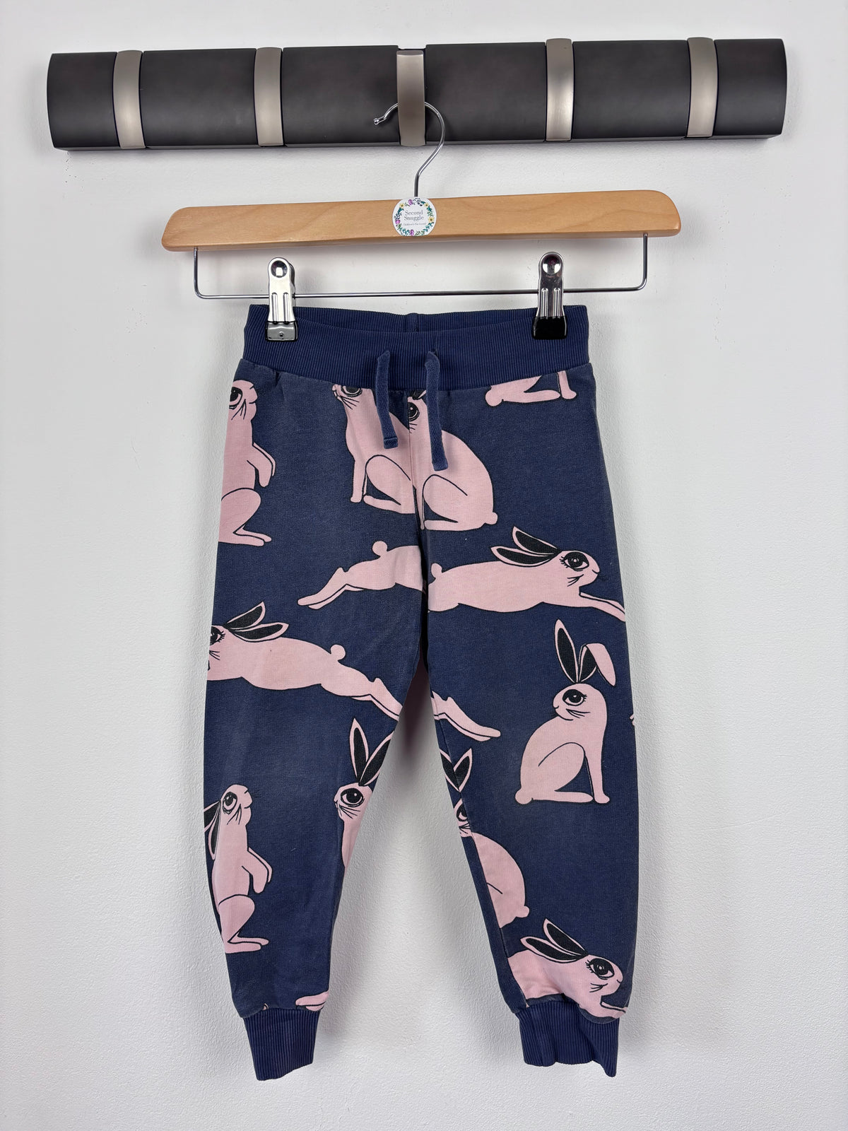 Mini Rodini Navy Rabbits Joggers 92/98 (2-3 Years)-Trousers-Second Snuggle Preloved