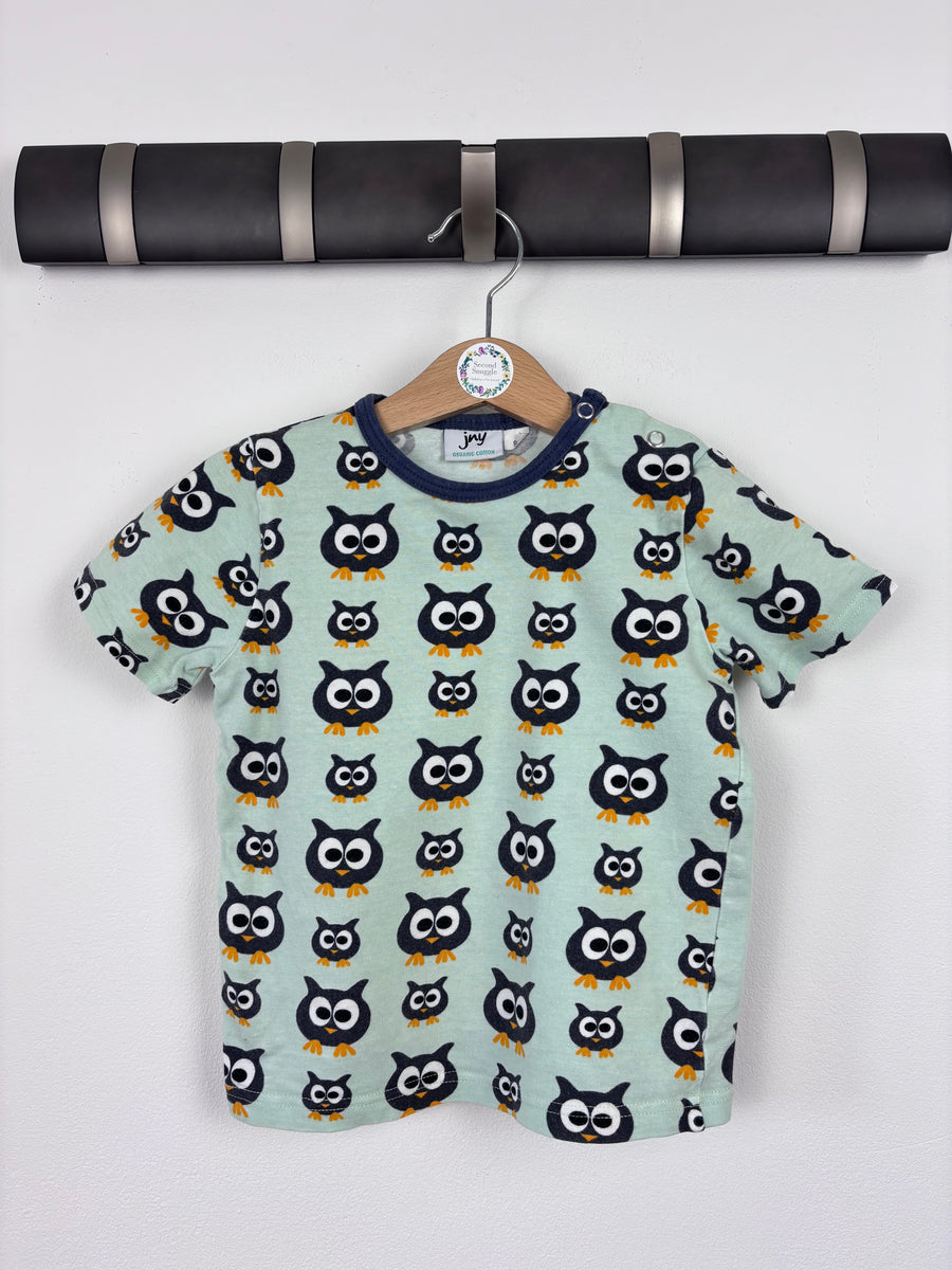 Jny Owls T-shirt 92 (18-24 Months)-Tops-Second Snuggle Preloved