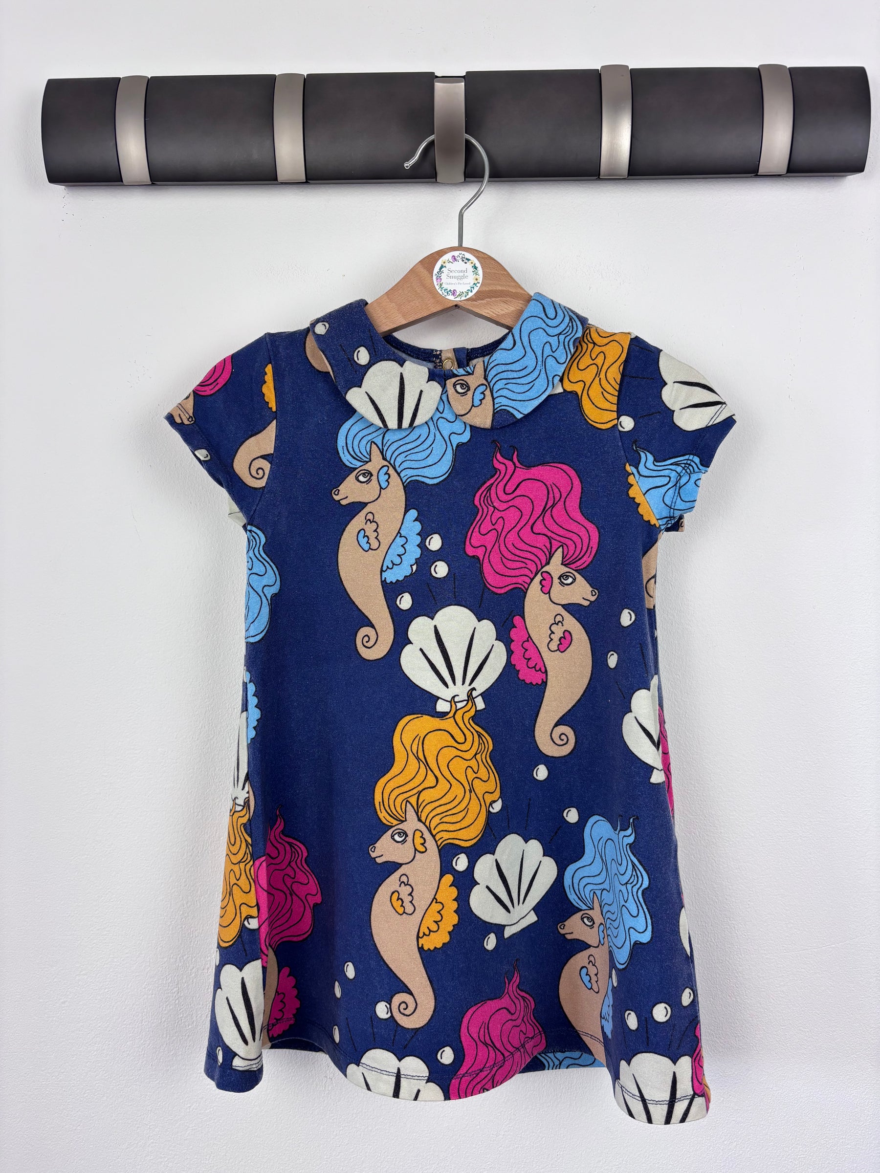 mini rodini seahorse dress Mini Rodini Girls Ivory Organic Cotton Seahorse Dress