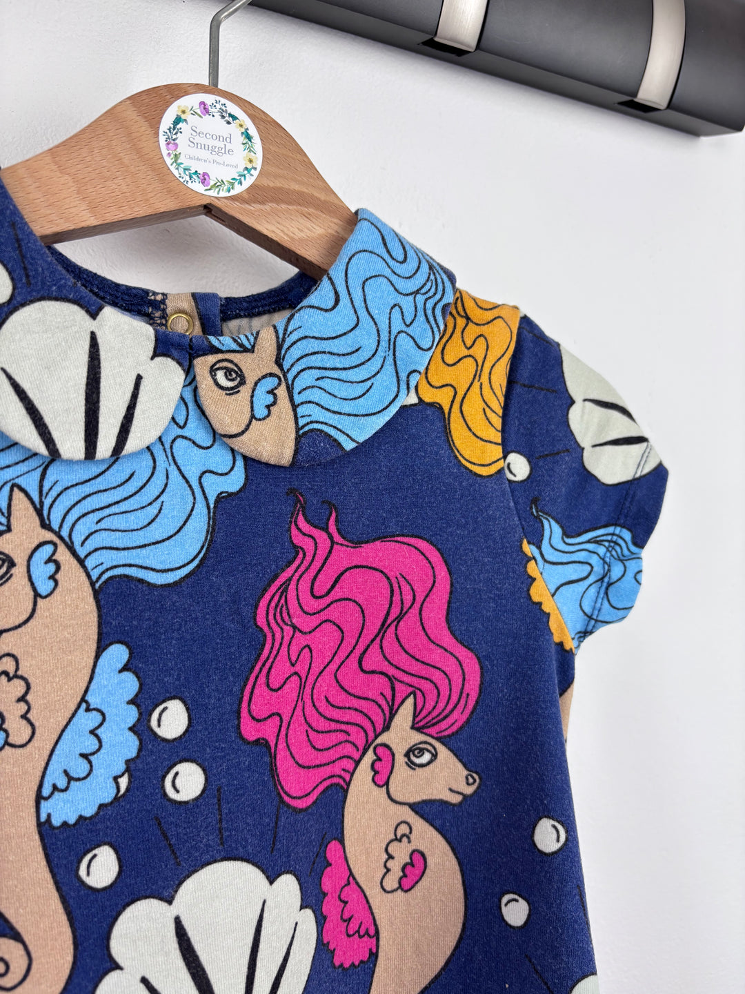 mini rodini seahorse dress MonkeyMcCoy | Seahorse Collar SS Dress - Red