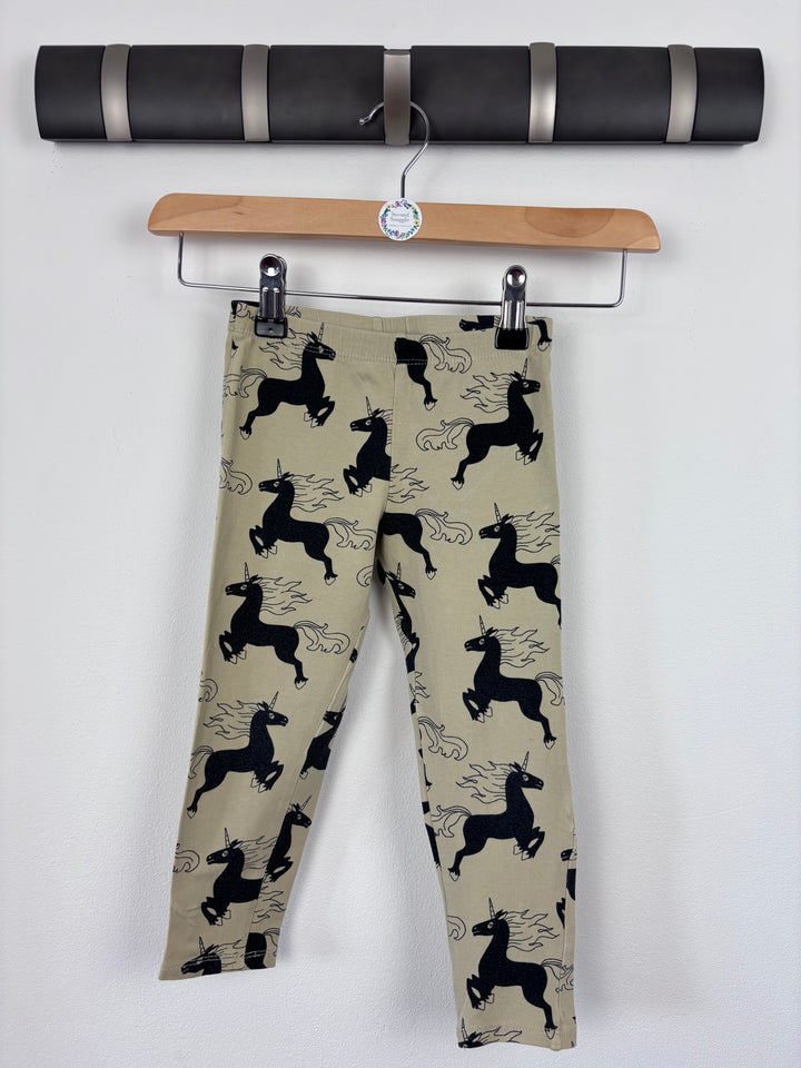 Mini Rodini Unicorn Leggings 92/98 (2-3 Years)-Leggings-Second Snuggle Preloved