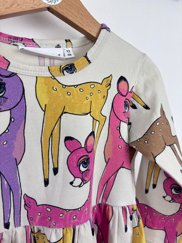 Mini Rodini Deer Dress 92/98 (2-3 Years)-Dresses-Second Snuggle Preloved