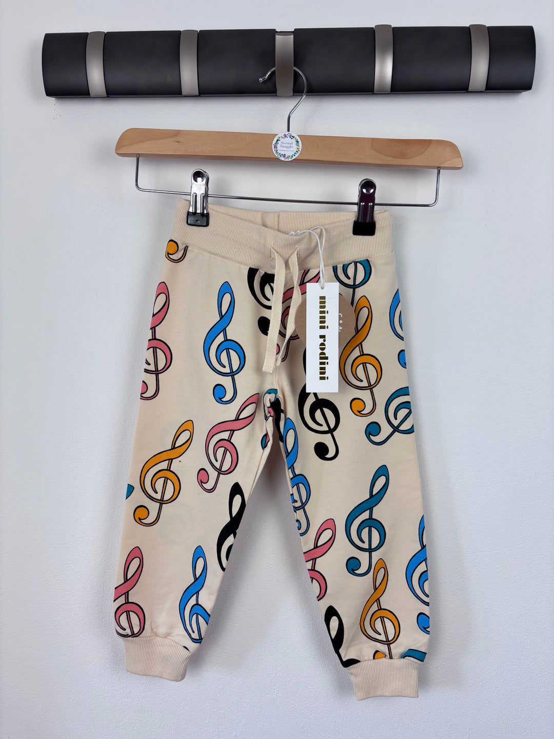 Mini Rodini Treble Clef Joggers 80/86 (12-18 Months)-Trousers-Second Snuggle Preloved