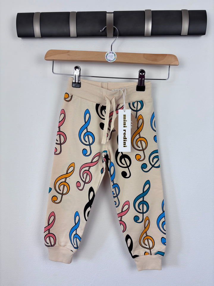 Mini Rodini Treble Clef Joggers 80/86 (12-18 Months)-Trousers-Second Snuggle Preloved