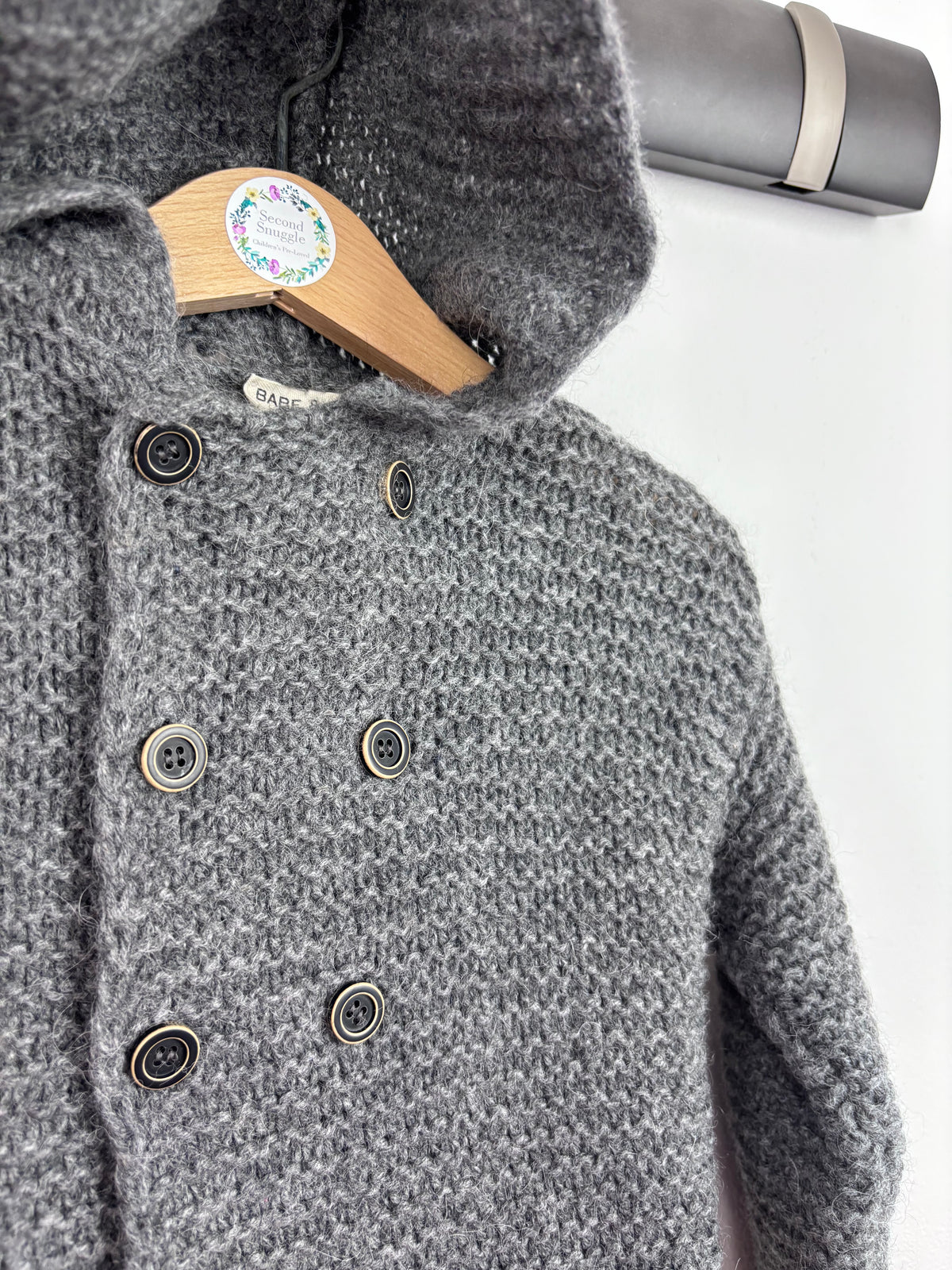 Bebe & Tess Grey Hooded Cardigan 12-18 Months-Cardigans-Second Snuggle Preloved