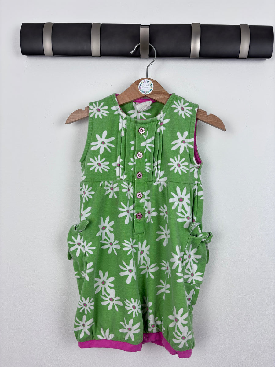 Frugi Floral Green Romper 12-18 Months-Rompers-Second Snuggle Preloved