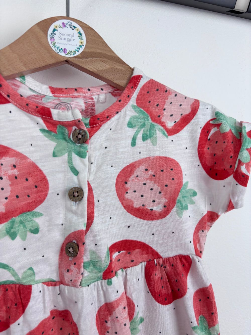 Next Strawberry Romper 9-12 Months-Rompers-Second Snuggle Preloved