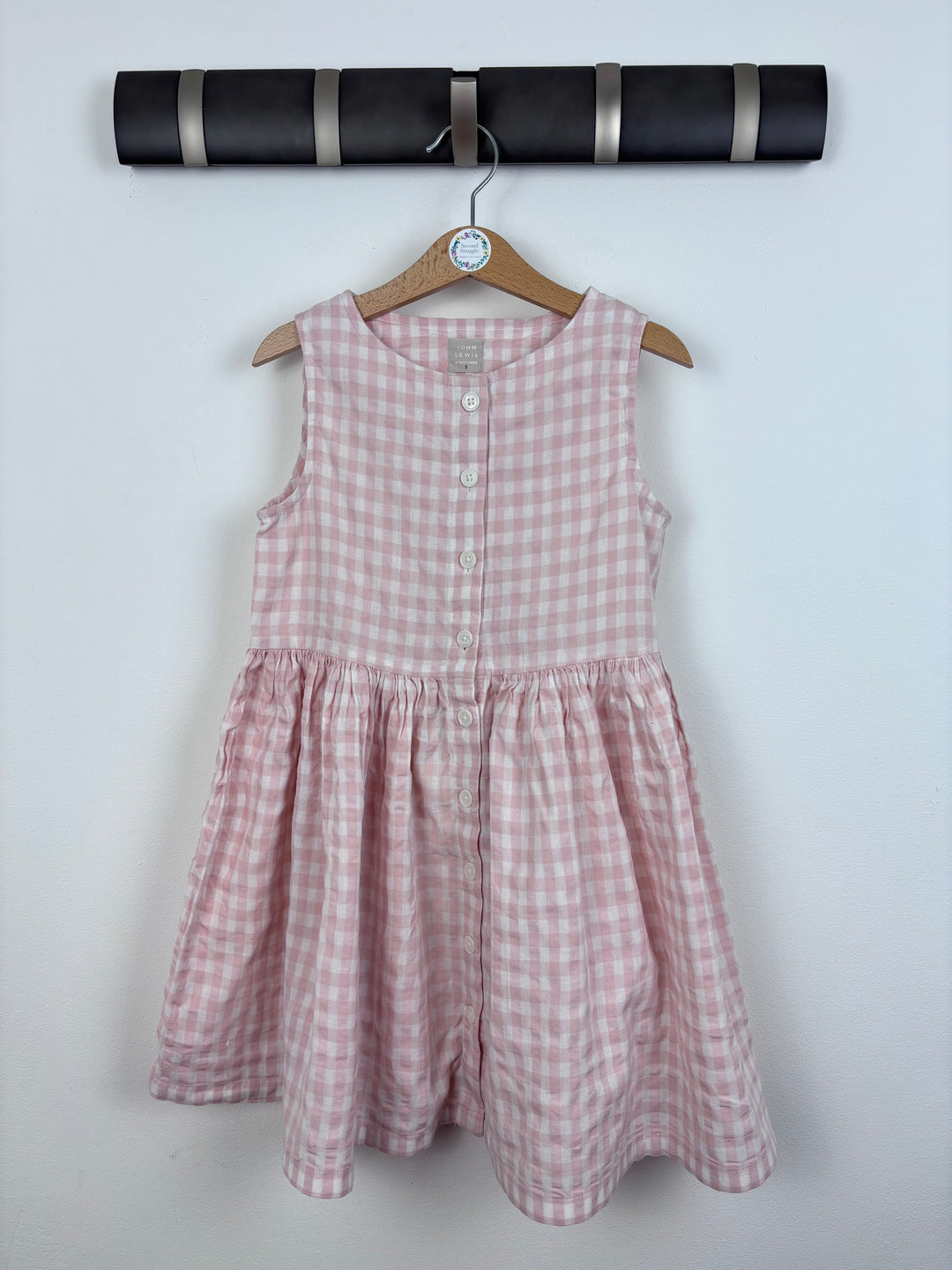 John Lewis Checked Pink Dress 5 Years-Dresses-Second Snuggle Preloved