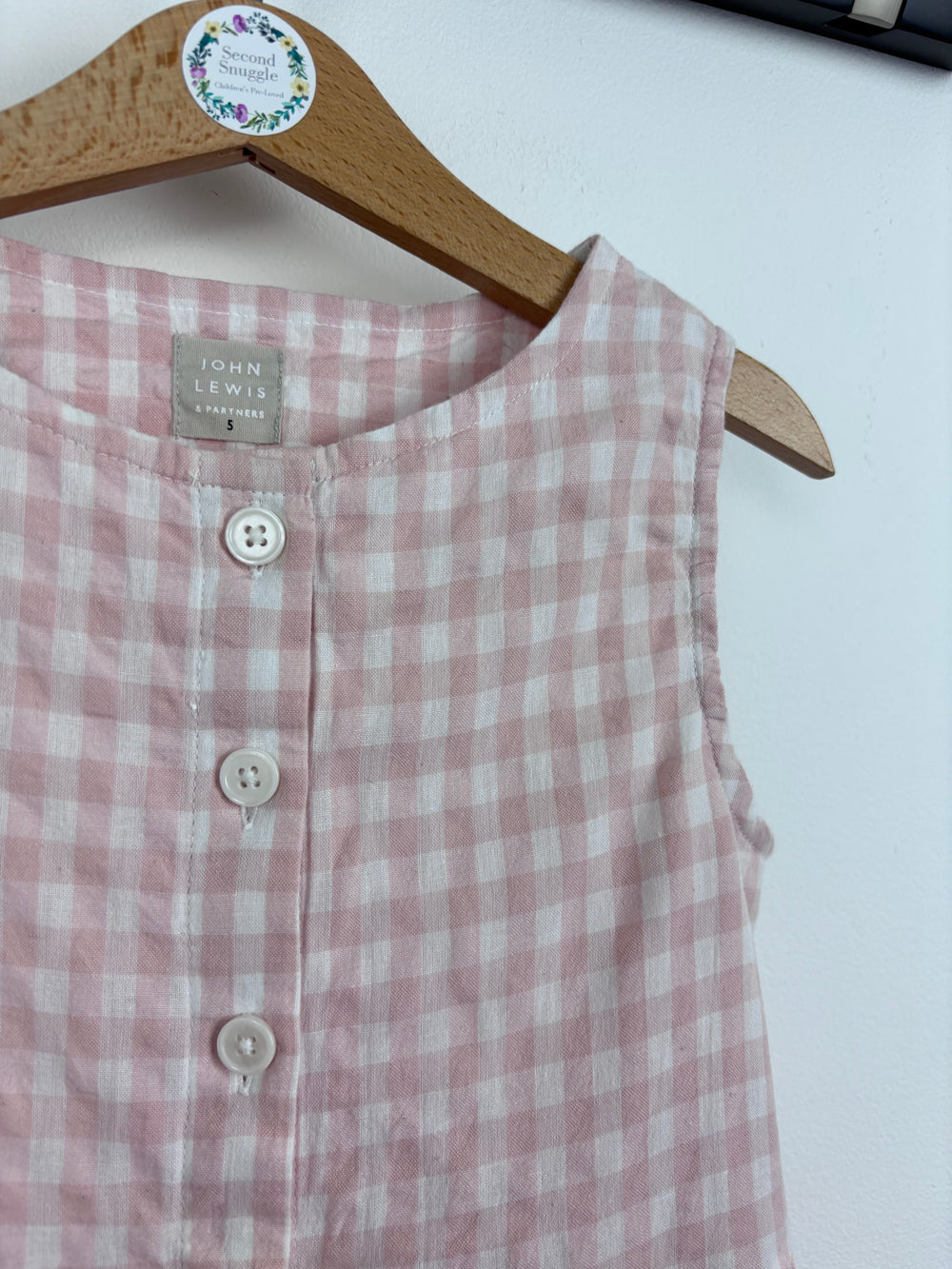 John Lewis Checked Pink Dress 5 Years-Dresses-Second Snuggle Preloved