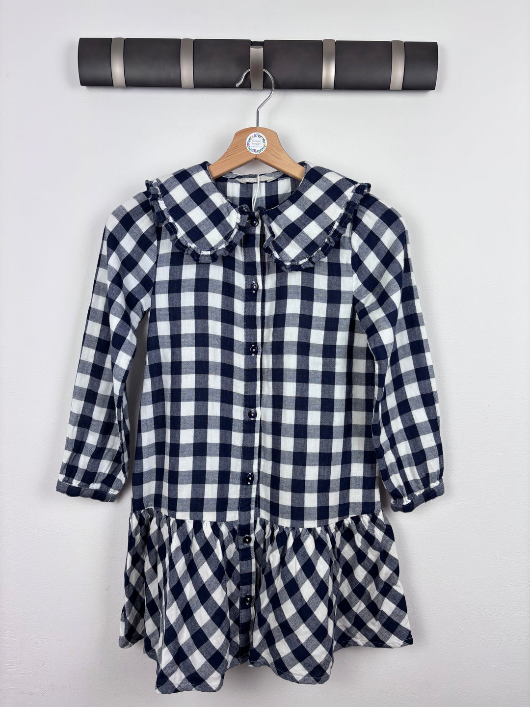 John Lewis Navy Checkered Dress 9 Years-Dresses-Second Snuggle Preloved