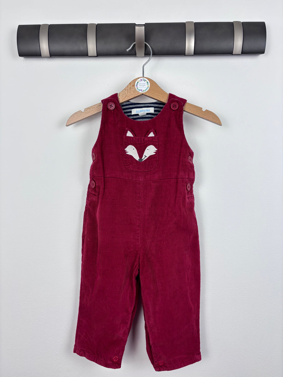JoJo Maman Bebe Fox Dungarees 3-6 Months-Dungarees-Second Snuggle Preloved