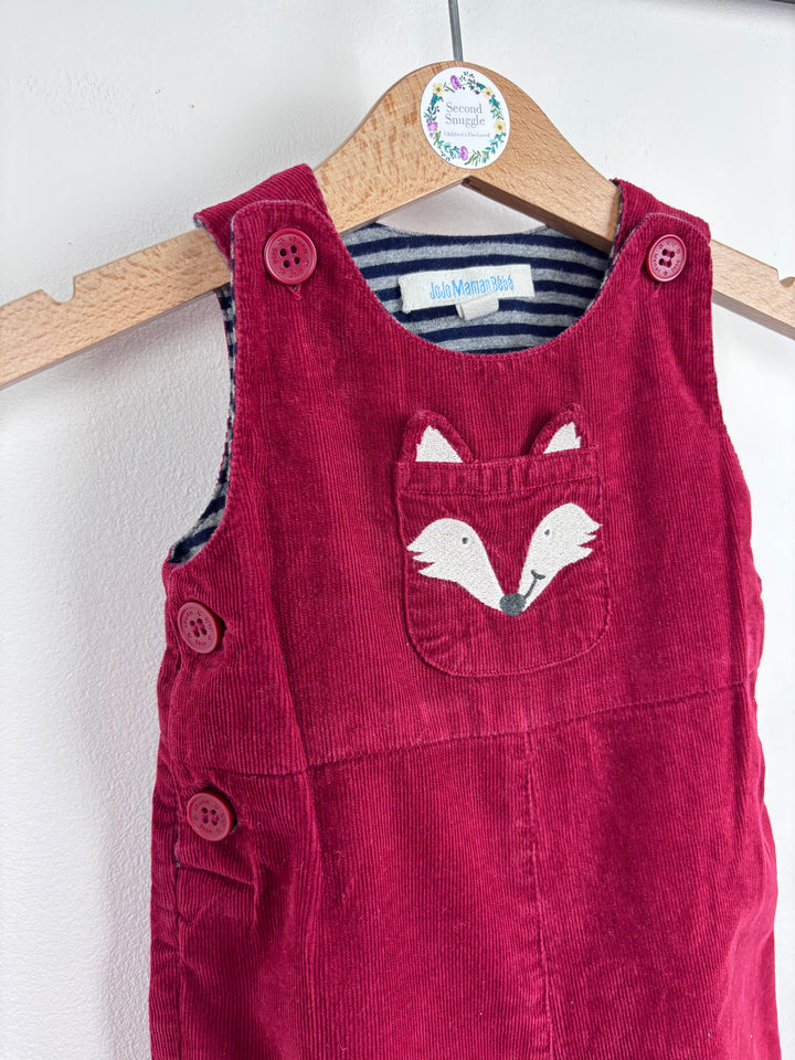 JoJo Maman Bebe Fox Dungarees 3-6 Months-Dungarees-Second Snuggle Preloved