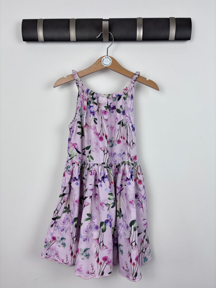Next Purple Floral Dress 5-6 Years-Dresses-Second Snuggle Preloved