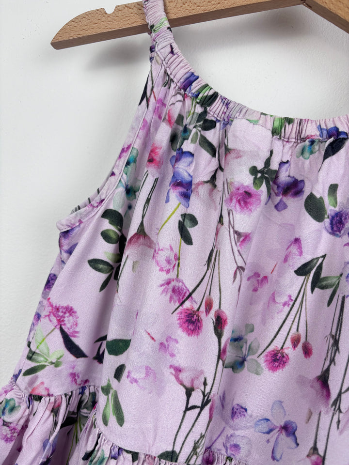 Next Purple Floral Dress 5-6 Years-Dresses-Second Snuggle Preloved