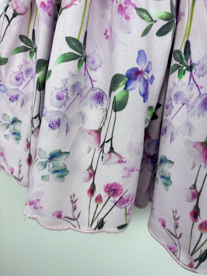 Next Purple Floral Dress 5-6 Years-Dresses-Second Snuggle Preloved