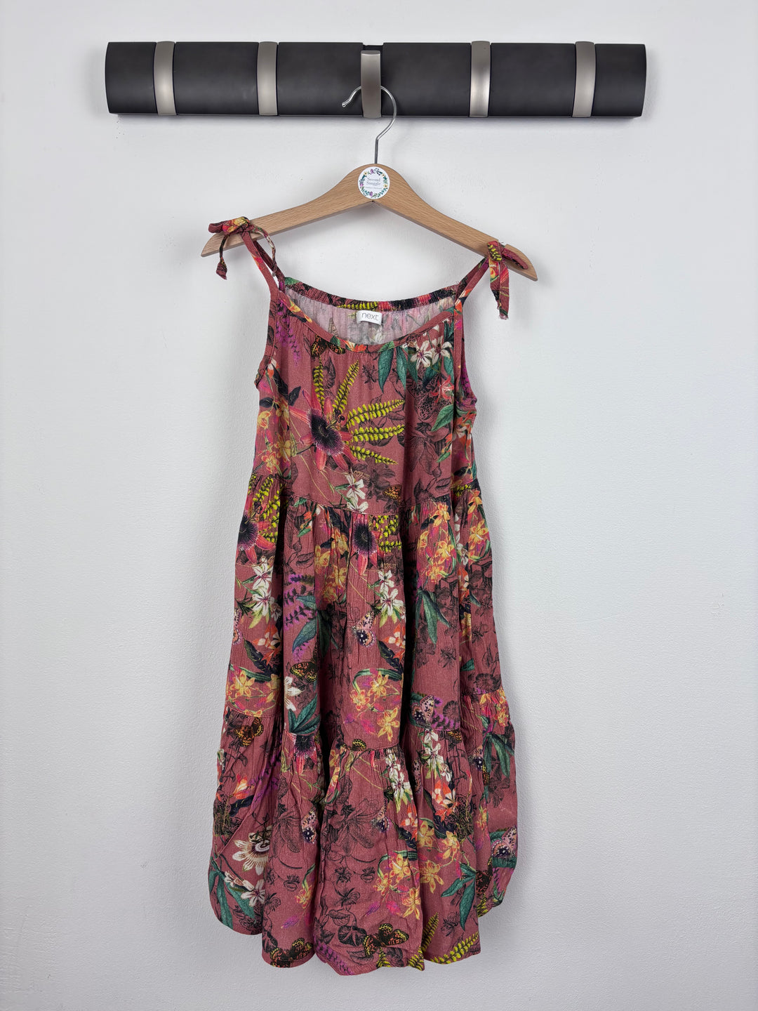 Next Brown Floral Dress 6 Years-Dresses-Second Snuggle Preloved