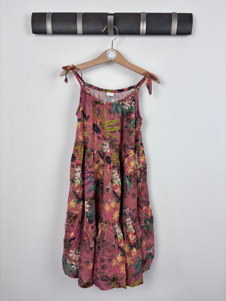 Next Brown Floral Dress 6 Years-Dresses-Second Snuggle Preloved