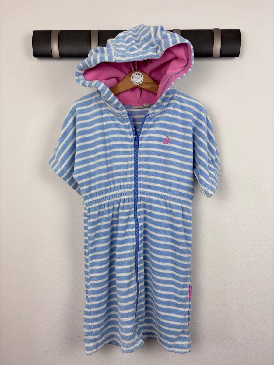 JoJo Maman Bebe Striped Zipped Towel 4-5 Years-Swimming-Second Snuggle Preloved