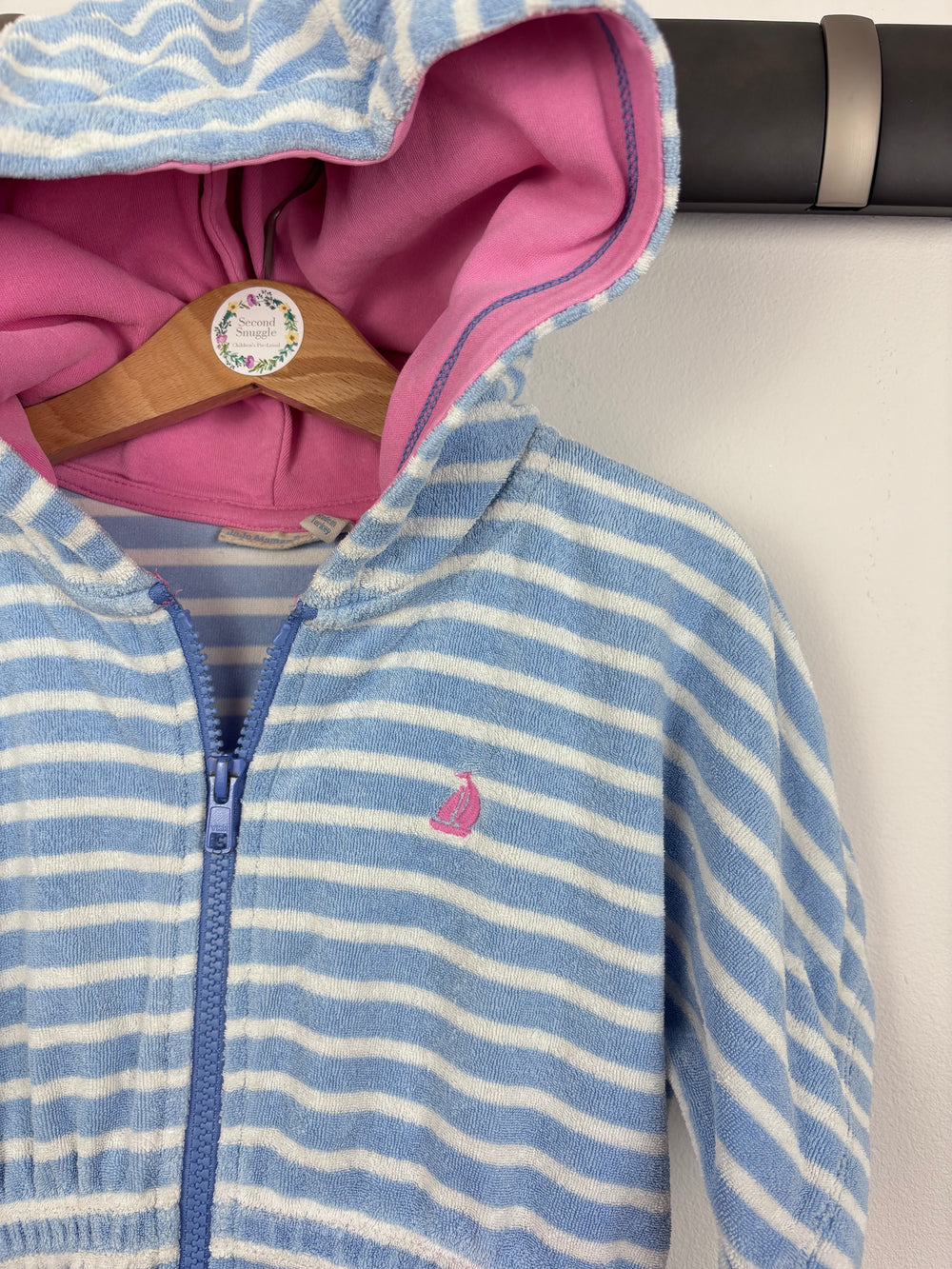 JoJo Maman Bebe Striped Zipped Towel 4-5 Years-Swimming-Second Snuggle Preloved
