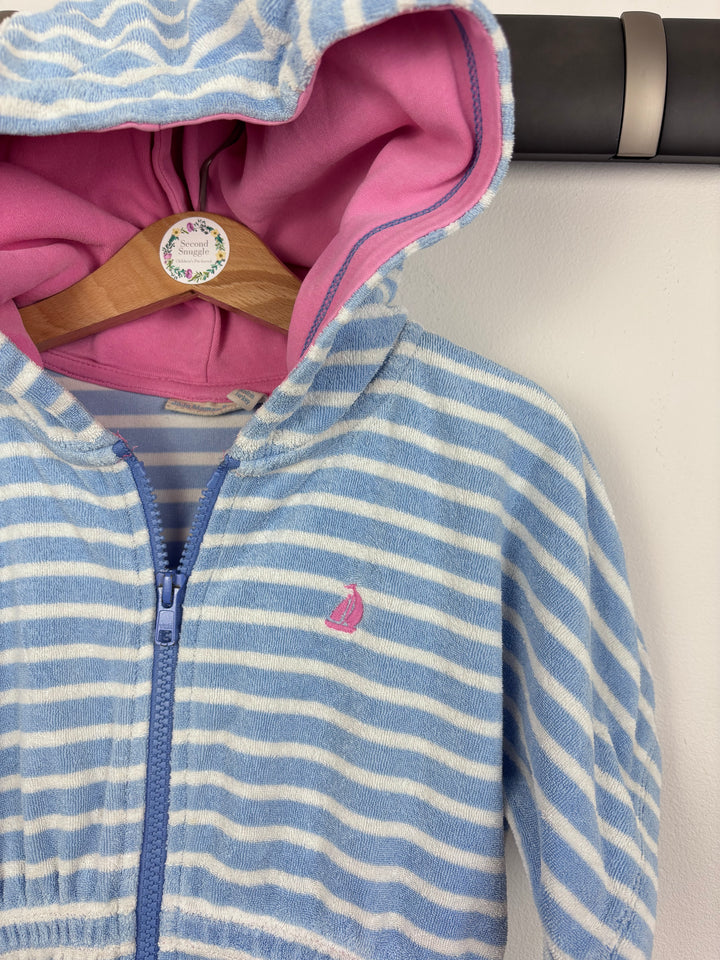 JoJo Maman Bebe Striped Zipped Towel 4-5 Years-Swimming-Second Snuggle Preloved