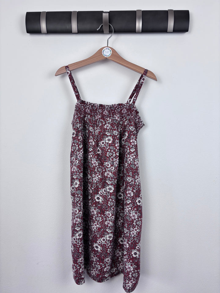 Next Brown Floral Dress 6-7 Years-Dresses-Second Snuggle Preloved