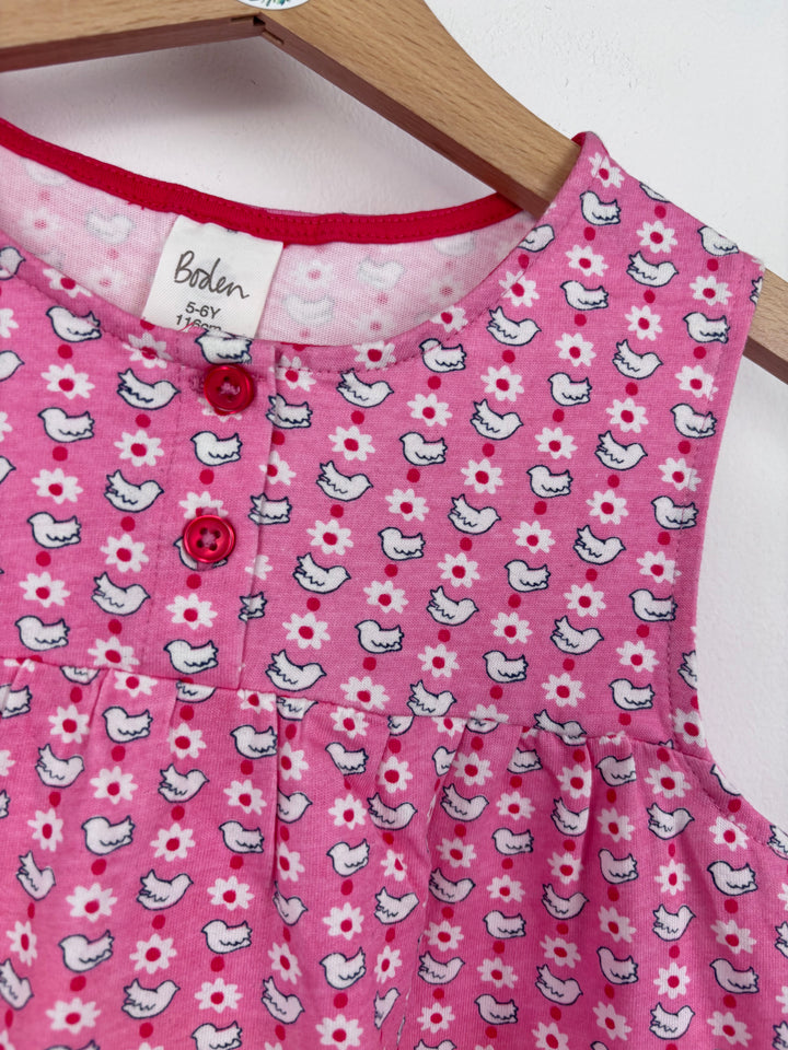 Boden Pink Birds Vest Top 5-6 Years-Tops-Second Snuggle Preloved