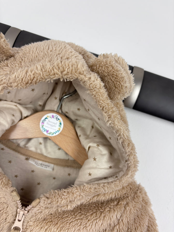 Next Fluffy Zip Jacket 6-9 Months-Jackets-Second Snuggle Preloved