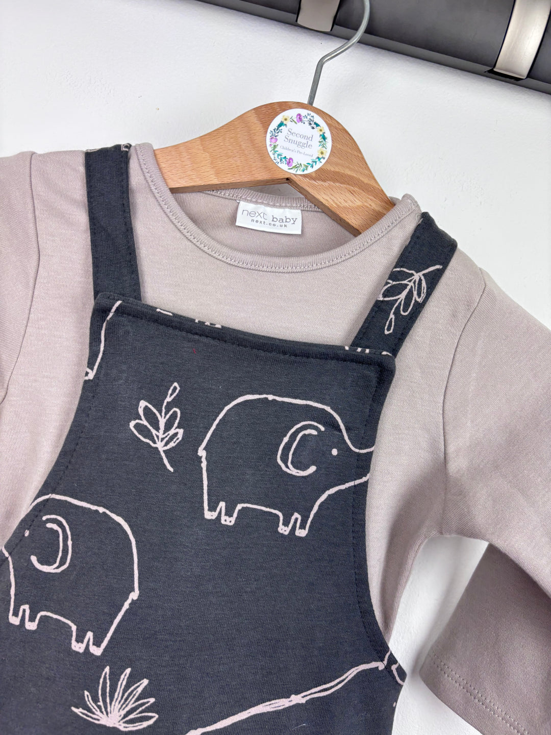 Next Elephant Dungarees 6-9 Months-Dungarees-Second Snuggle Preloved