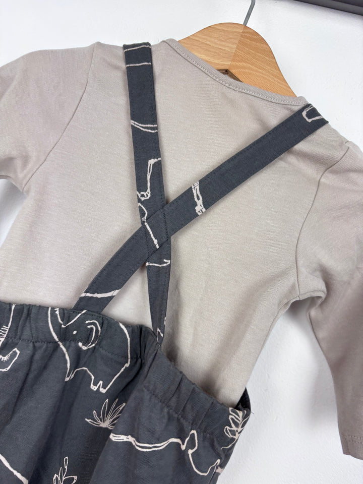 Next Elephant Dungarees 6-9 Months-Dungarees-Second Snuggle Preloved