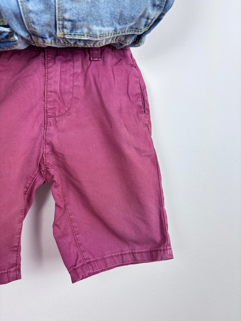 Primark Denim and Burgundy Shorts Set 3-4 Years-Shorts-Second Snuggle Preloved