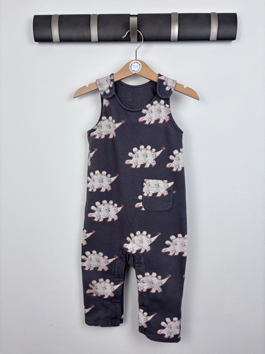 M&S Dino Dungarees 12-18 Months-Dungarees-Second Snuggle Preloved