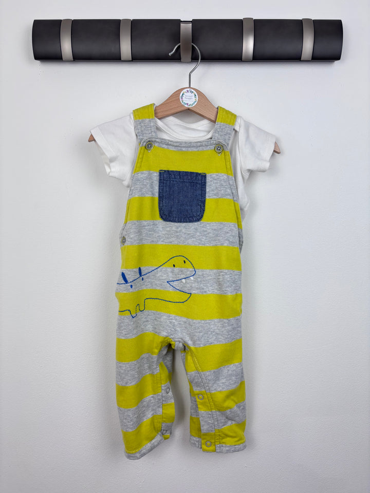 M&S Stripe Dungarees 6-9 Months-Dungarees-Second Snuggle Preloved
