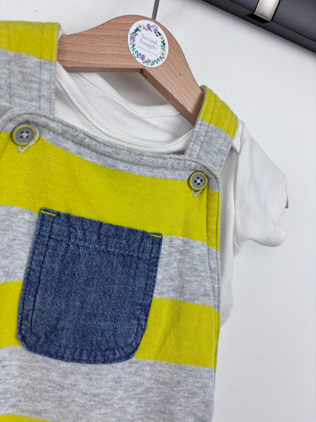 M&S Stripe Dungarees 6-9 Months-Dungarees-Second Snuggle Preloved