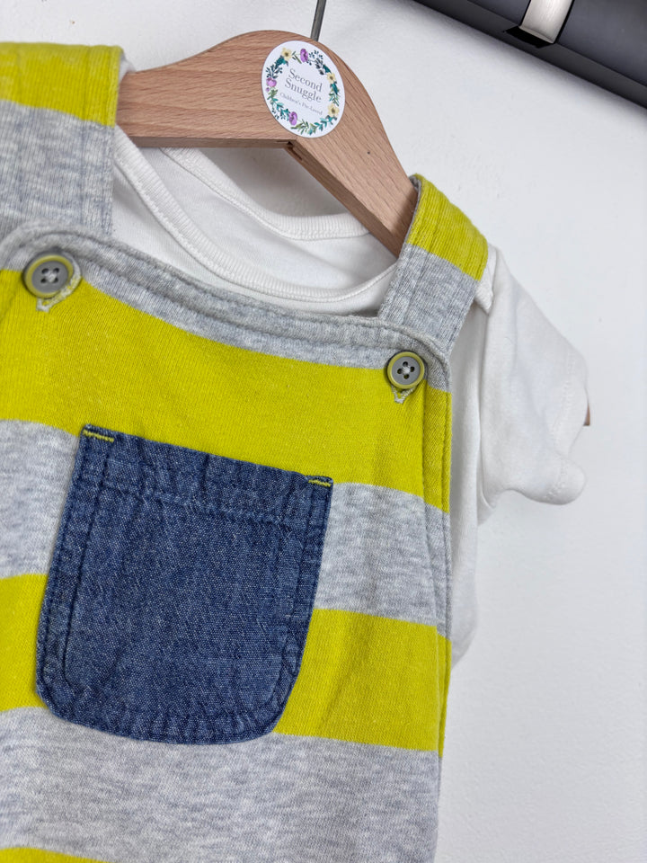 M&S Stripe Dungarees 6-9 Months-Dungarees-Second Snuggle Preloved